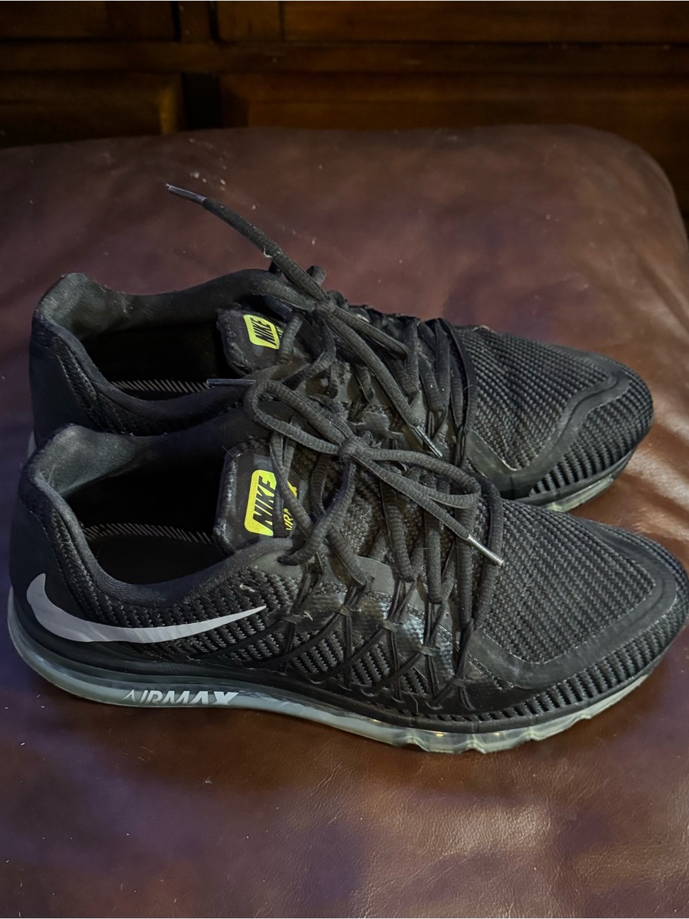 Nike Air Max 2015 Black Wolf Grey Volt Men’s Size 11 CN0135-001 Running Shoes